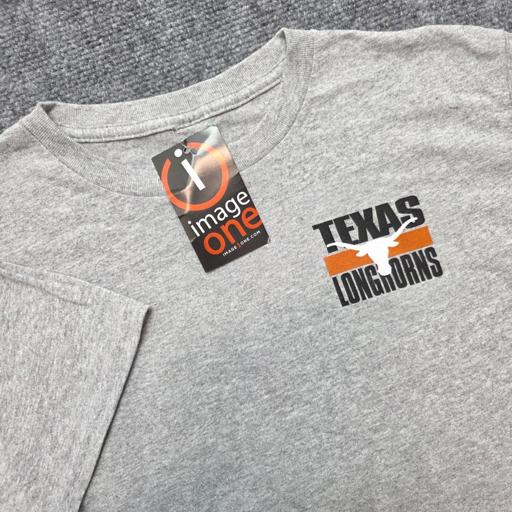 Texas Longhorns Youth Large T-Shirt Sport Grey Football Austin TX Image One NEW